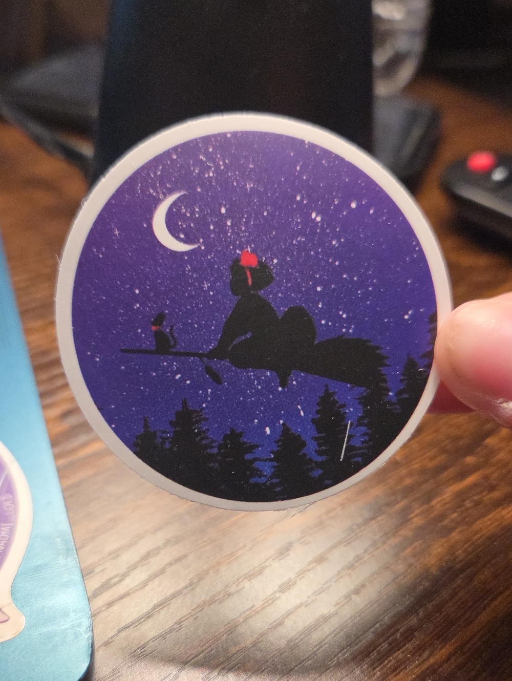 Purple Night Sky Witch Sticker - Decorative Home Art